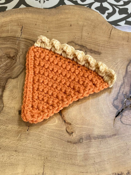 Crochet Pumpkin Slice Coaster